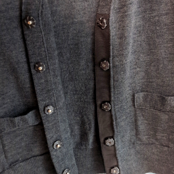 Banana Republic Extra Fine Merino Cardigan Gray Size Medium - Picture 5 of 12